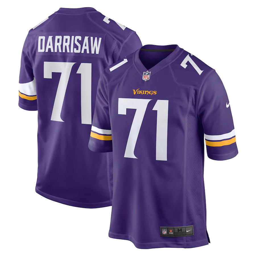 Mens Minnesota Vikings #71 Christian Darrisaw Nike Purple 2021 NFL Draft First Round Pick Game Jersey->indianapolis colts->NFL Jersey